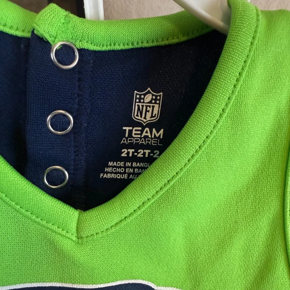 NFL Team Apparel Seattle Seahawks Toddler Girls Cheerleader Outfit Dress Set 2T